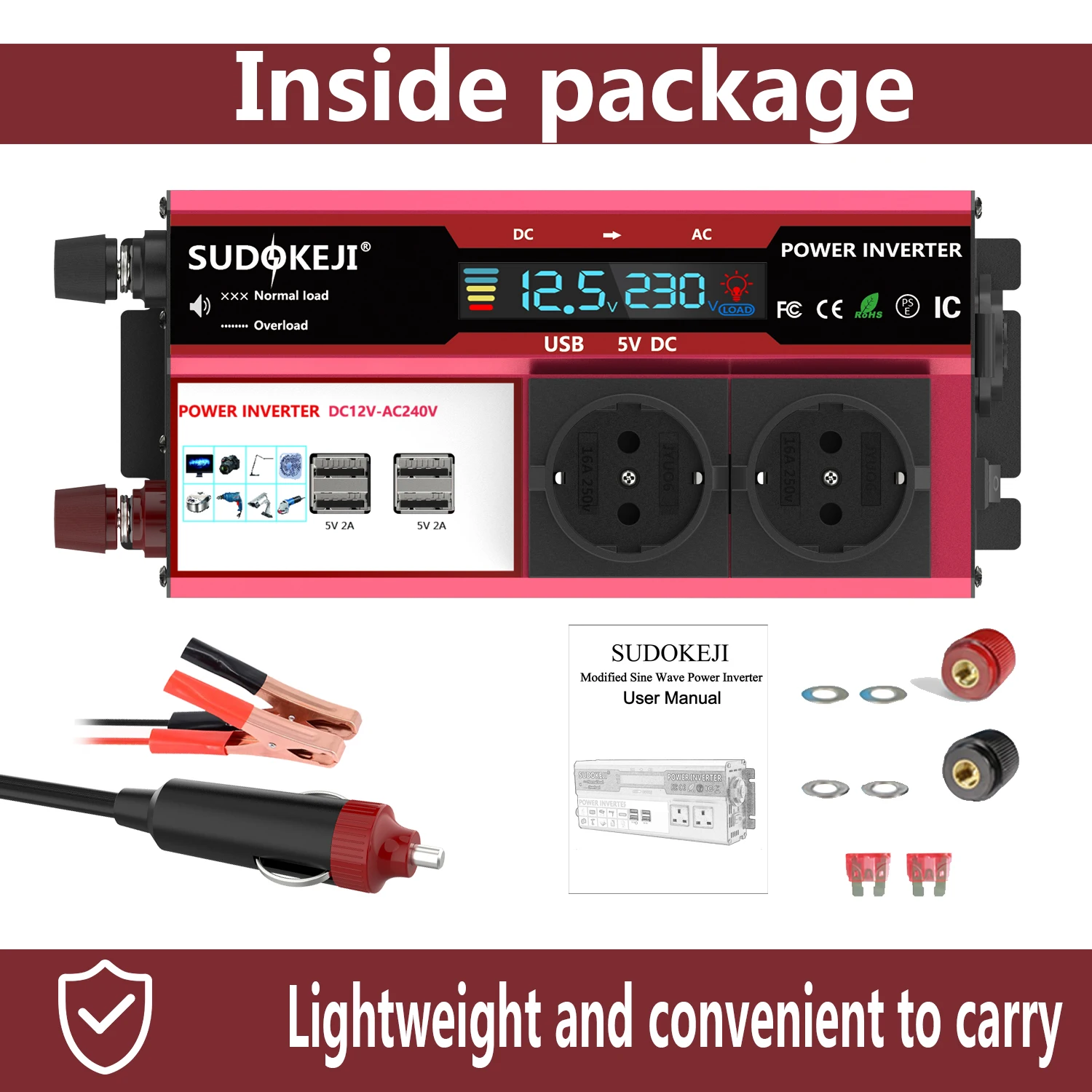SUDOKEJI 5000 Вт Инвертор для автомобиля RV лодки модифицированный синусоидальный