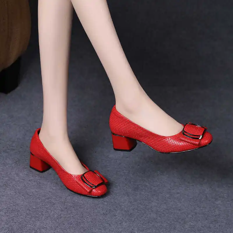 

2021 Autumn Women's Leather Shoes,Slip on,Fashion Sexy HIgh Heels,Shallow out Pumps,RED,BEIGE,GREEN,For Female,Dropshipping