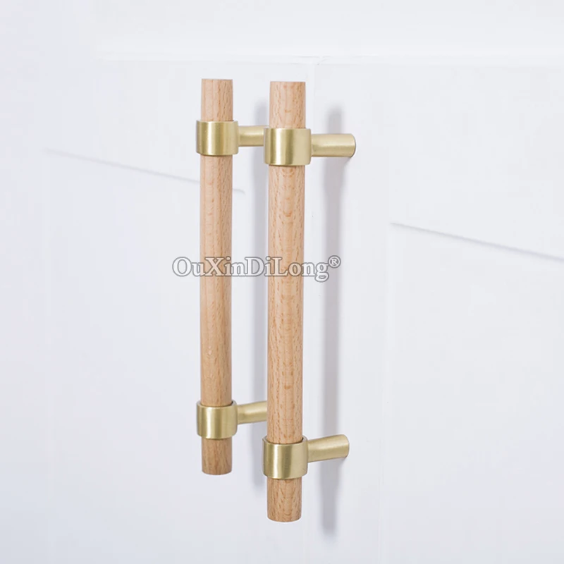 

Brand New 2PCS European Brass + Wood Furniture Handles Cupboard Wardrobe Kitchen TV Cabinet Pulls Handles and Knobs