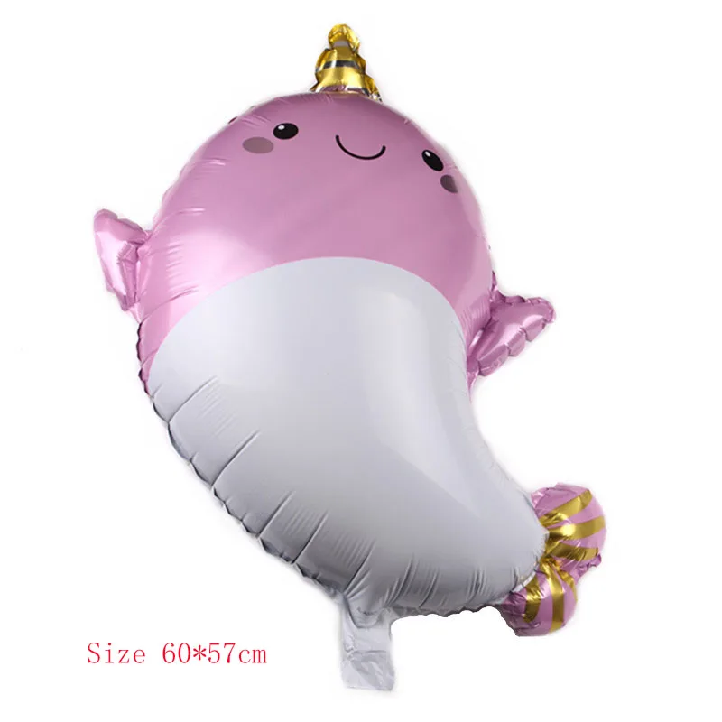 6 шт. розовые синие милые фольгированные воздушные шары в виде Кита жемчужный