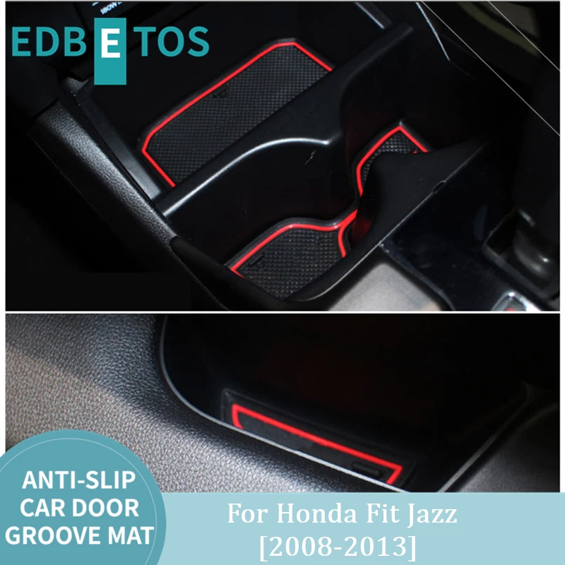 

Door Groove Mat Interior Accessories Parts Rubber Silica Gel Cup Mat Pad For Honda Fit Jazz GE6 GE7 GE8 GE9 2008-2013
