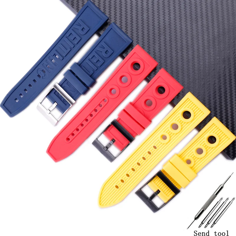 Аксессуары для часов мужской резиновый ремешок подходит женщин Breitling
