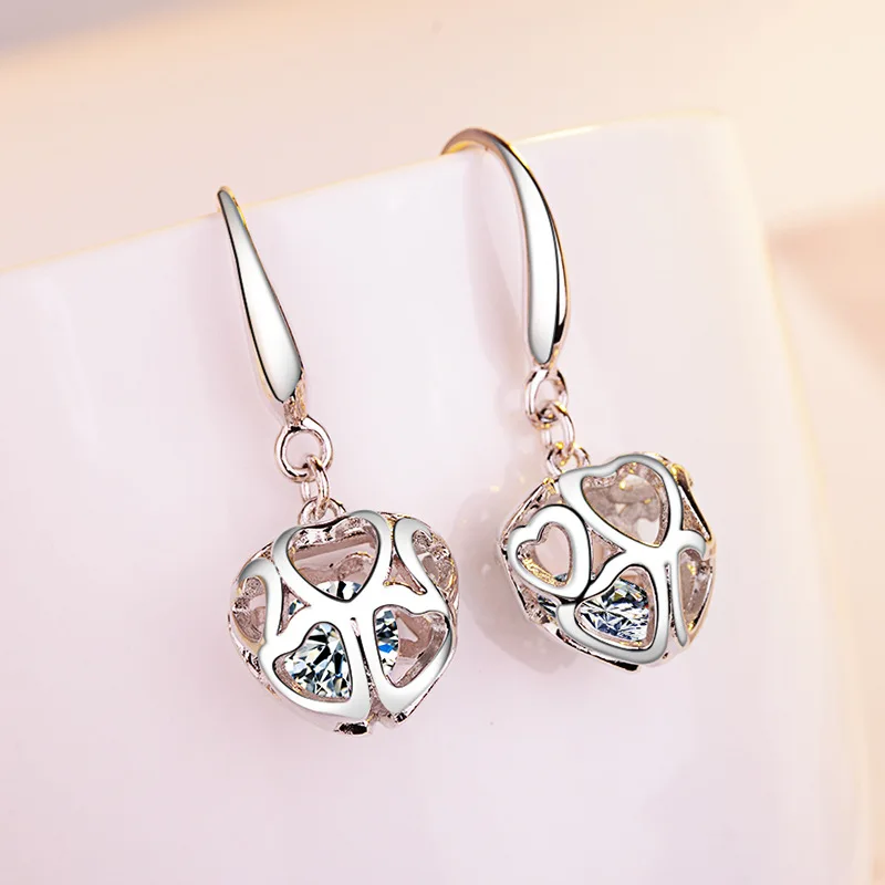 

New Long Zircon Heart-shaped Earrings Jewelry Hoop Earrings Sets Crystal Earrings For Women Fashion Jewelry Gift 2021 butterfly
