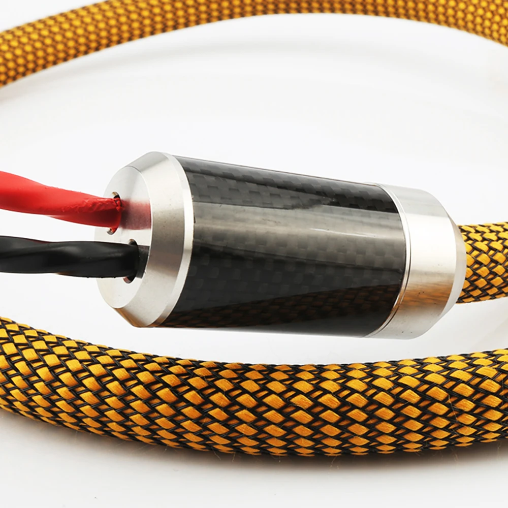 4 Pcs CF1606 Stainless Steel Carbon Fiber Pants Boot Y Splitter 1to 2 For DIY Audio Speaker Cable HI-End