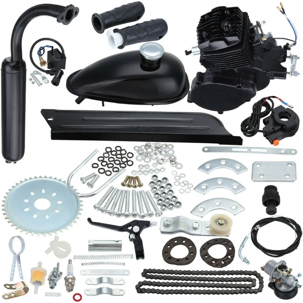 80cc 2 велосипедный мотоцикл инсульт газовый двигатель комплект для DIY электрический велосипед горный велосипед полный комплект двигателя велосипедный комплект газового двигателя