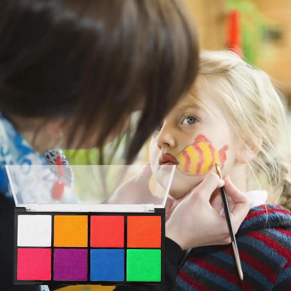 

Face Body Paint Oil Palette 8 Color Non Toxic Makeup Painting Kit