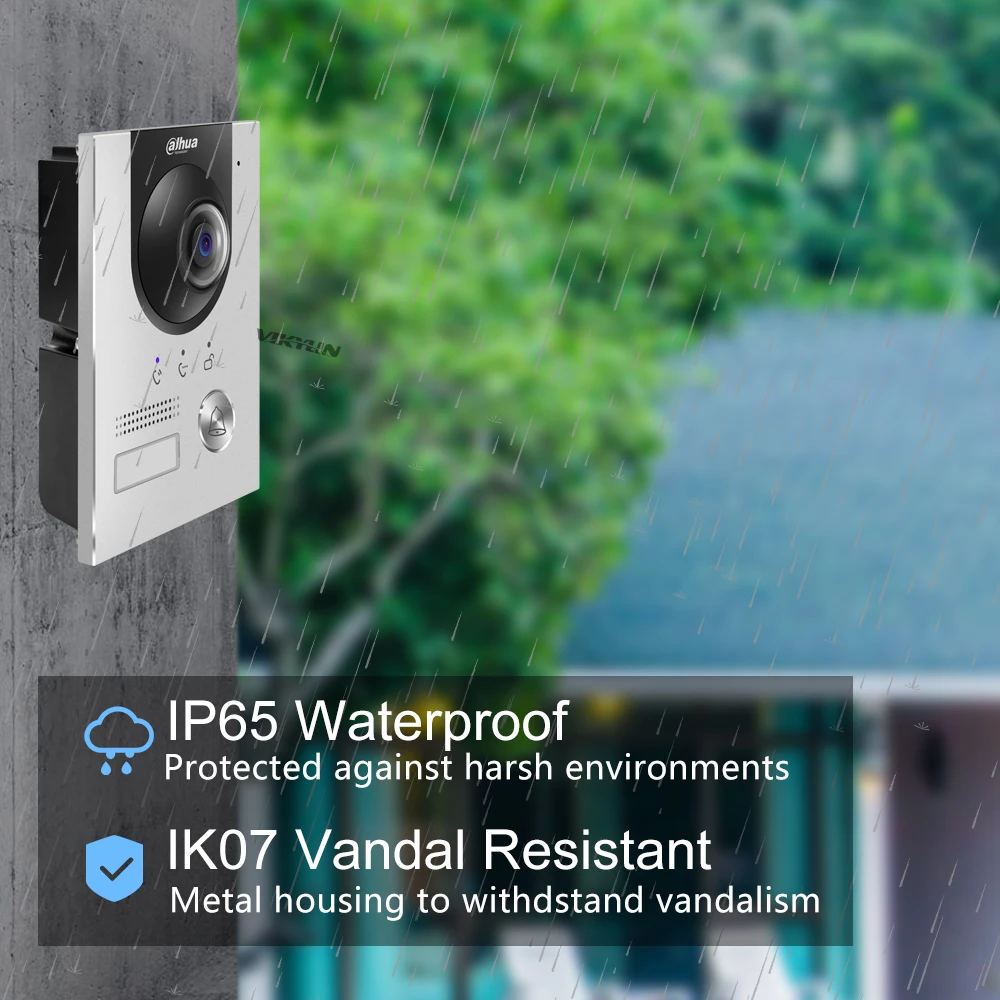Видеодомофон Dahua VTO2202F-P-S2 Audio PoE IK07 и IP65 с 2-мегапиксельной HD цветной камерой рыбий