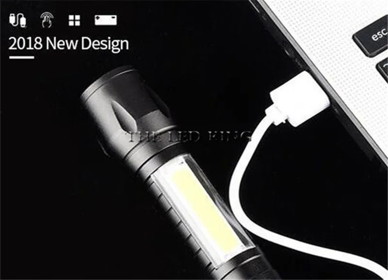 Мини USB светодиодный фонарик Открытый Перезаряжаемый свет для кемпинга водонепроницаемый масштабируемый фонарь 3 режима удобный фонарик