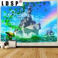 ldsp psychedelic castle tapestry dragon cruise ship summer sea fireworks wall hanging tapestries living room beach towel blanket