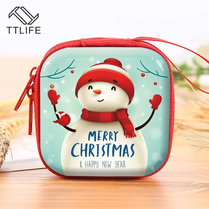 Christmas Style Stanta Claus Storage Bags Snowman Pattern Design Mini Bag for Coin Cash Keys Cards Women Girl Purses | Дом и сад