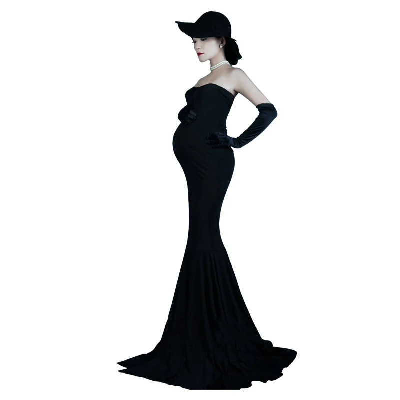 

Черные платья для беременных для фотосессии хлопковые вечерние платья длинное платье для беременных для необычной фотосессии Одежда для б...