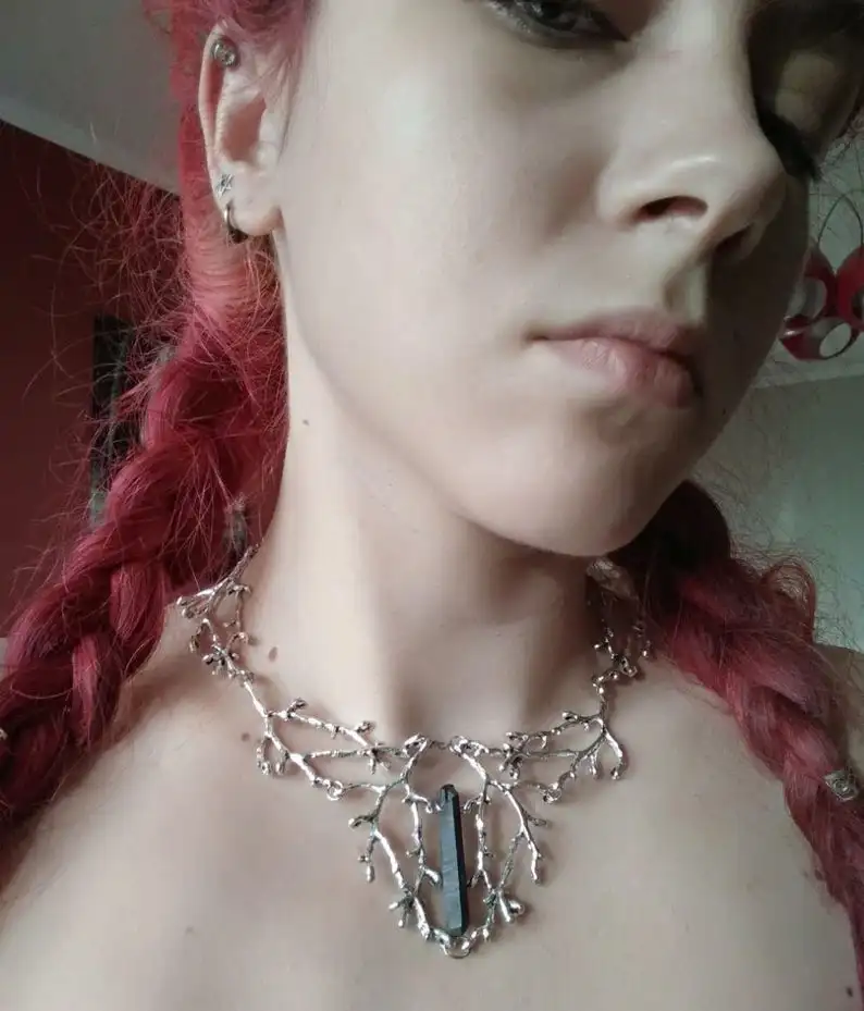 Винтаж ведьмы в стиле волшебного леса кулон черное титановое кварцевого сырья