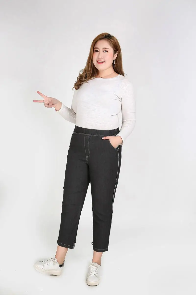 2XL-9XL женские большие размеры джинсы повседневные с высокой талией стрейч джинсовые брюки женские 5XL 6XL 7XL Большие размеры зимние обтягивающие джинсы брюки