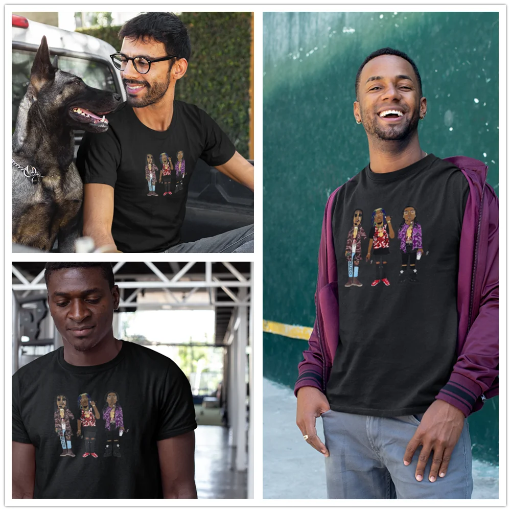 Migos Футболка мужская забавная с принтом летняя футболка коротким рукавом