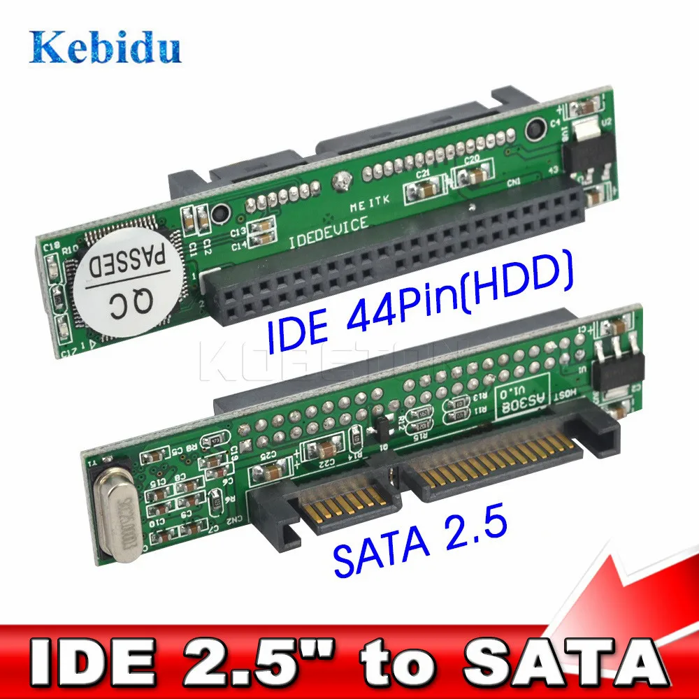 Kebidu IDE 44 pin 2 5 дюйма к SATA ПК адаптер конвертер 133 Гб/с Поддержка ATA 100 HDD CD DVD серийный