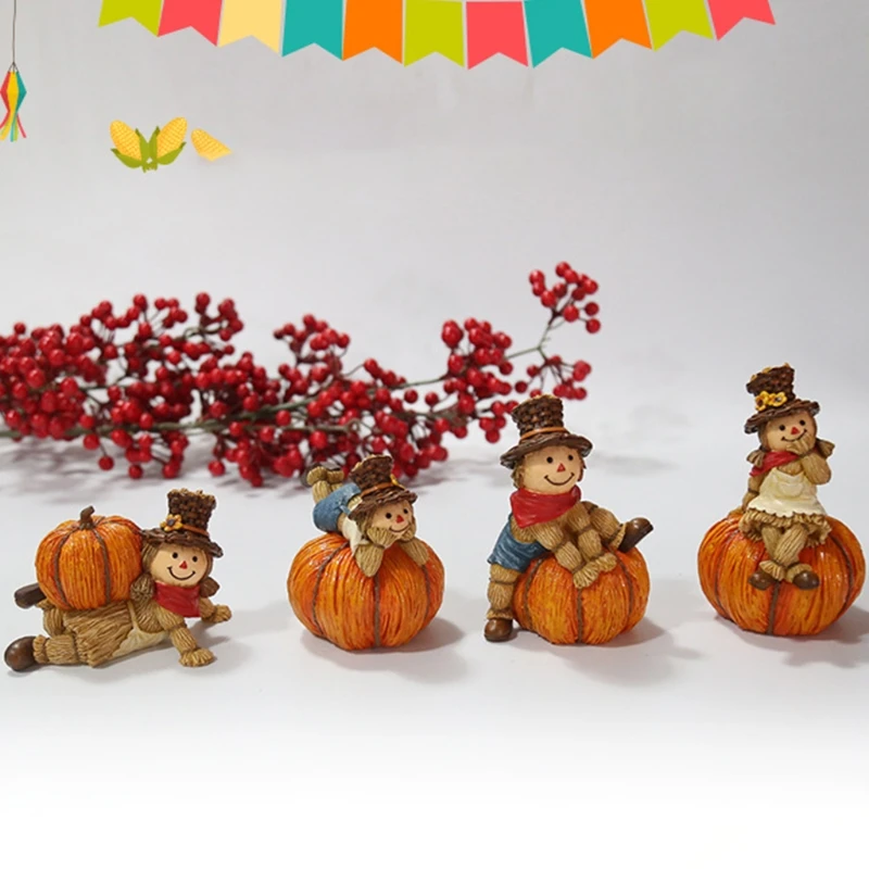 

Скульптура призрака из смолы X7AB, день сбора благодарения, украшения в виде тыквы, креативное украшение для окна, скульптура для домашнего де...