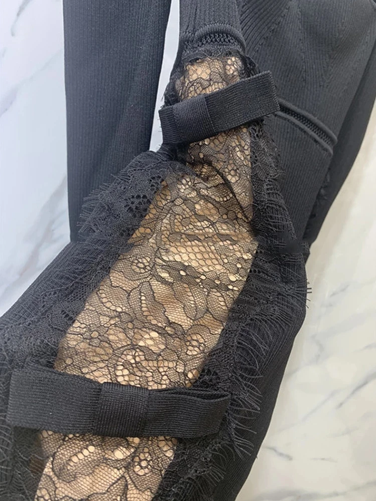 

Big-name summer women's elastic tight-fitting lace hollow sexy dress 2020New ladies fashion party elegant tutu skirt Bing XL