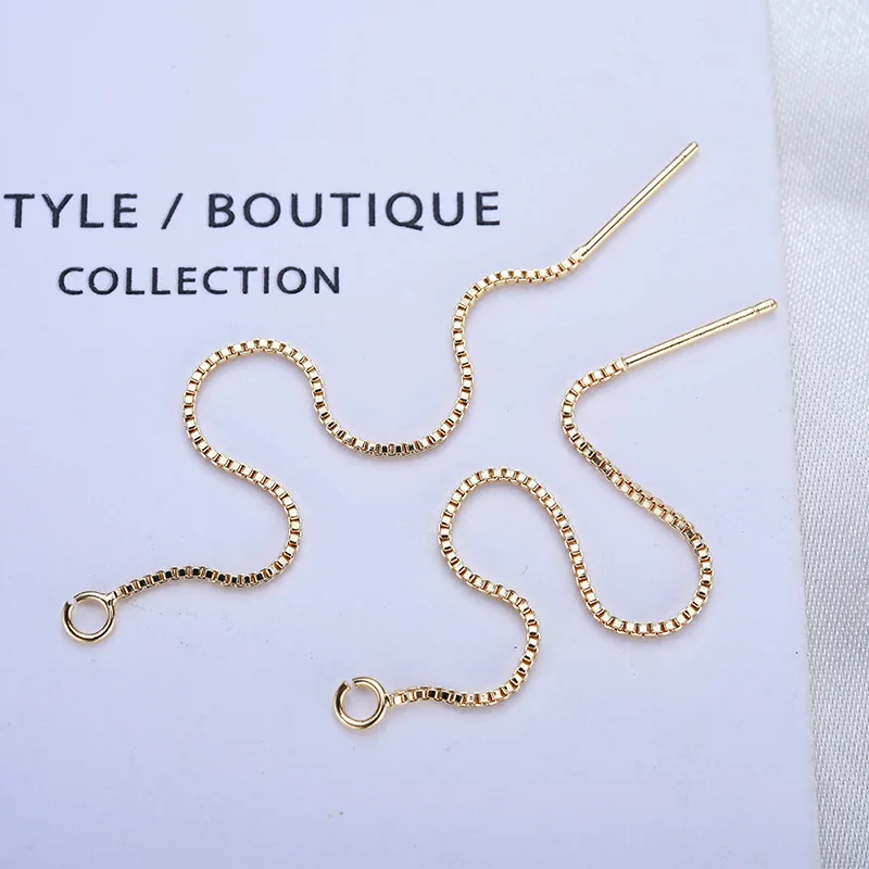 Длинные серьги на цепочке 6 шт. 75 мм Золотая медная коробка нитки|Ювелирная