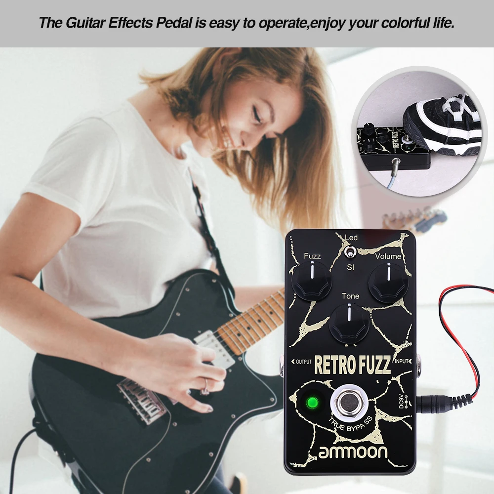 

ammoon RETRO FUZZ Analog Fuzz Guitar Effect Pedal 2 Modes True Bypass Aluminum Alloy Shell Guitar Parts For Guitar