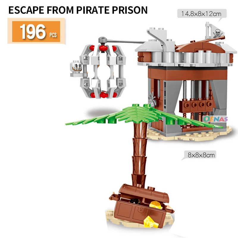 

Pirate Secret Base Educational Building Blocks Toy technic MOC Brick high quality Diy assembly Construction Boy Birthday Gift