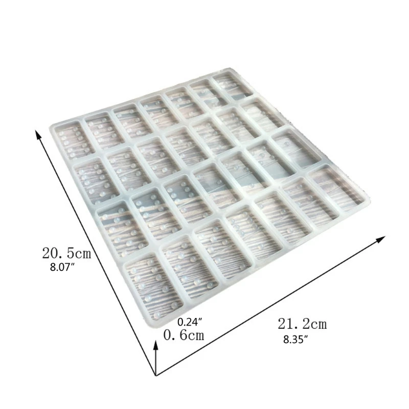 

28 Cavities Silicone Dominoes Resin Casting Mold Dominoes Game Play Epoxy Resin Mold Dominoes Game Casino Fun Art Crafts