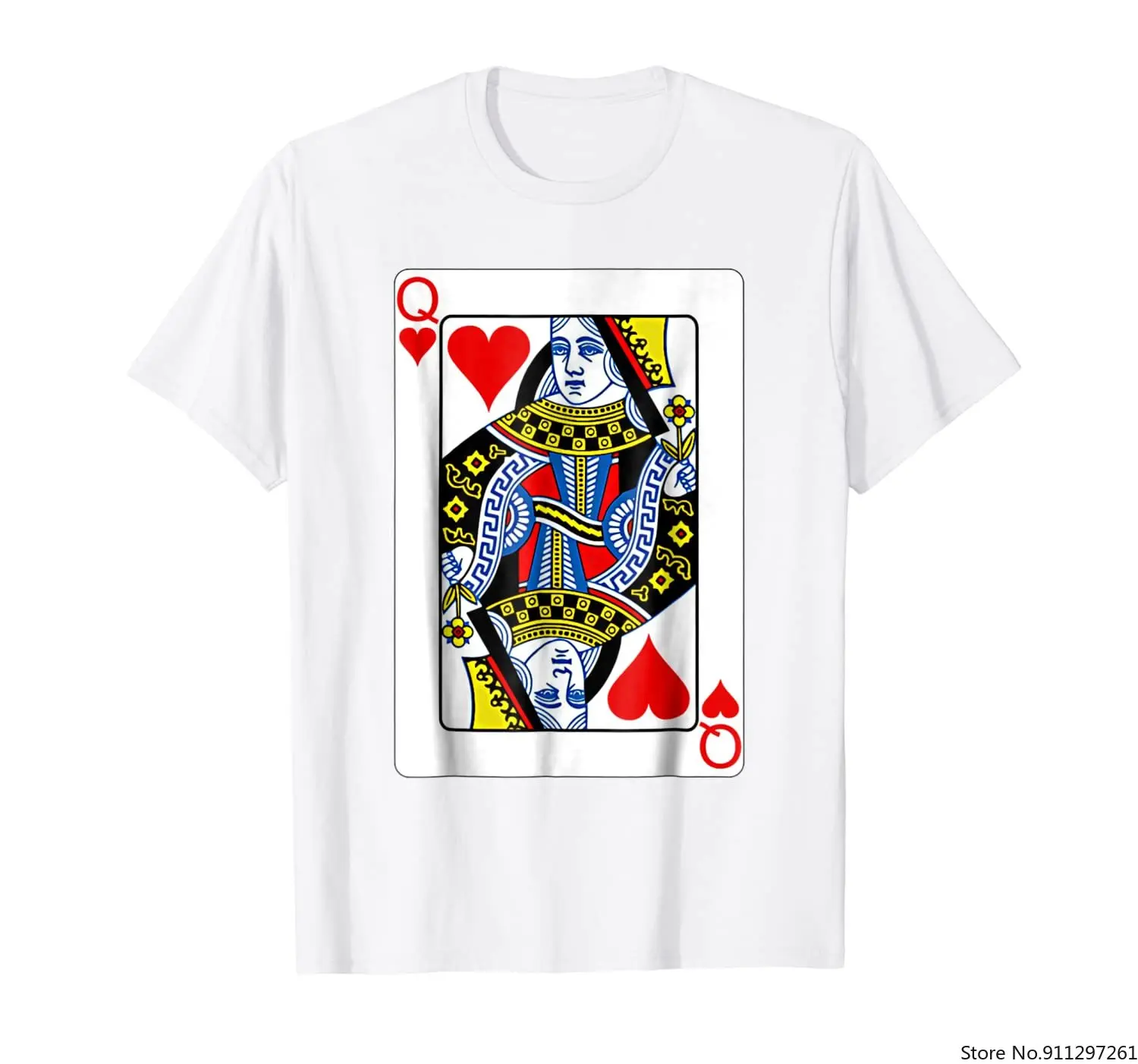 Игральных карт Queen в футболка с сердечками ко Дню Святого Валентина
