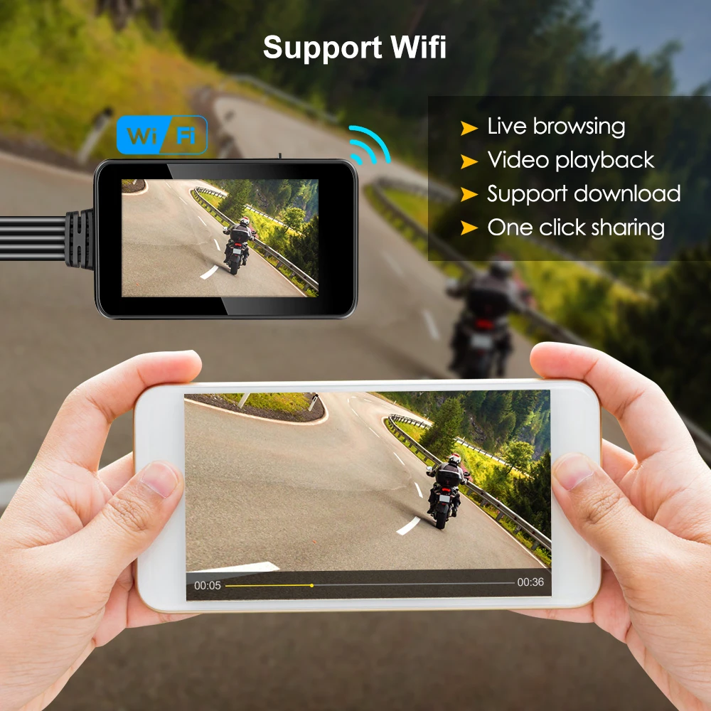 Видеорегистратор DVR широкоугольная GPS 1080P для мотоцикла |