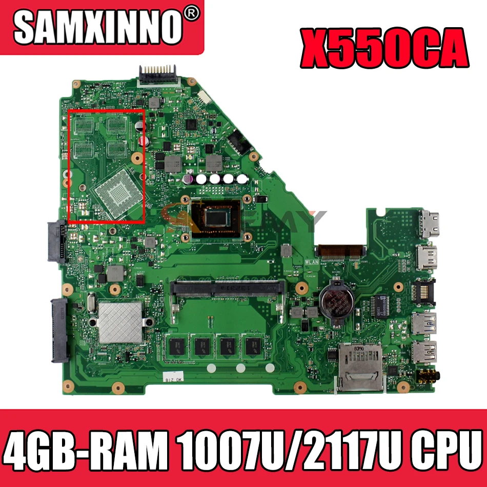 

Akemy X550CC Laptop motherboard for ASUS X550CA X550CL R510C Y581C X550C original mainboard 4GB-RAM 1007U/2117U CPU