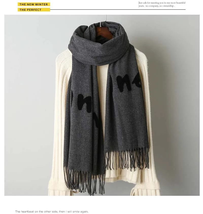 

Solid Scarf Women Autumn Winter New Travel Shawl Poncho Korean Style Imitation Cashmere Luxury All-match Tassel Scarves