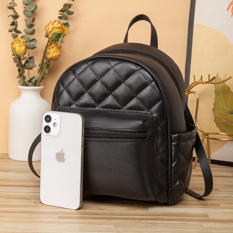 Women Backpack Diamond Lattice Pattern Lady Backpacks Korean Simple Style Preppy Girl School Travel Bag | Багаж и сумки