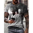 Футболка мужская с 3d рисунком, модная тенниска оверсайз, Повседневная рубашка с коротким рукавом, лето