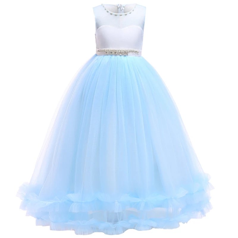 Новинка 2019 года летнее платье с длинными рукавами свадебное для девочек костюм