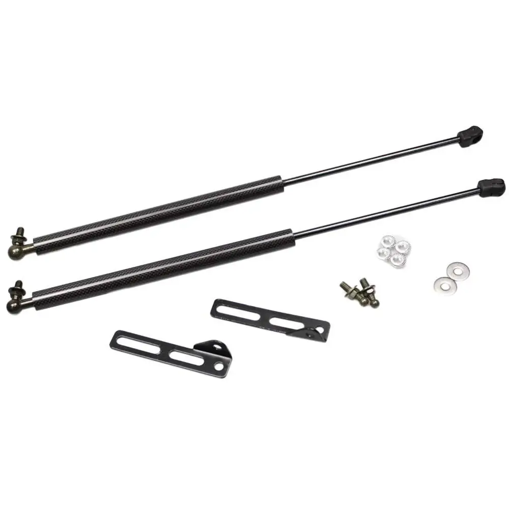 Black Carbon Fiber Передний капот газовые стойки подъемная поддержка для Volkswagen Polo MK5 2011- для Volkswagen Ameo демпфер углеродное волокно черный - Цвет: Black Carbon Fiber