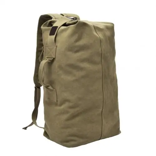 Khaki S Открытый Дорожный чемодан армейская сумка портативный мужской Одноцветный холщовый рюкзак большой емкости спортивный рюкзак мужской - Color: Khaki S