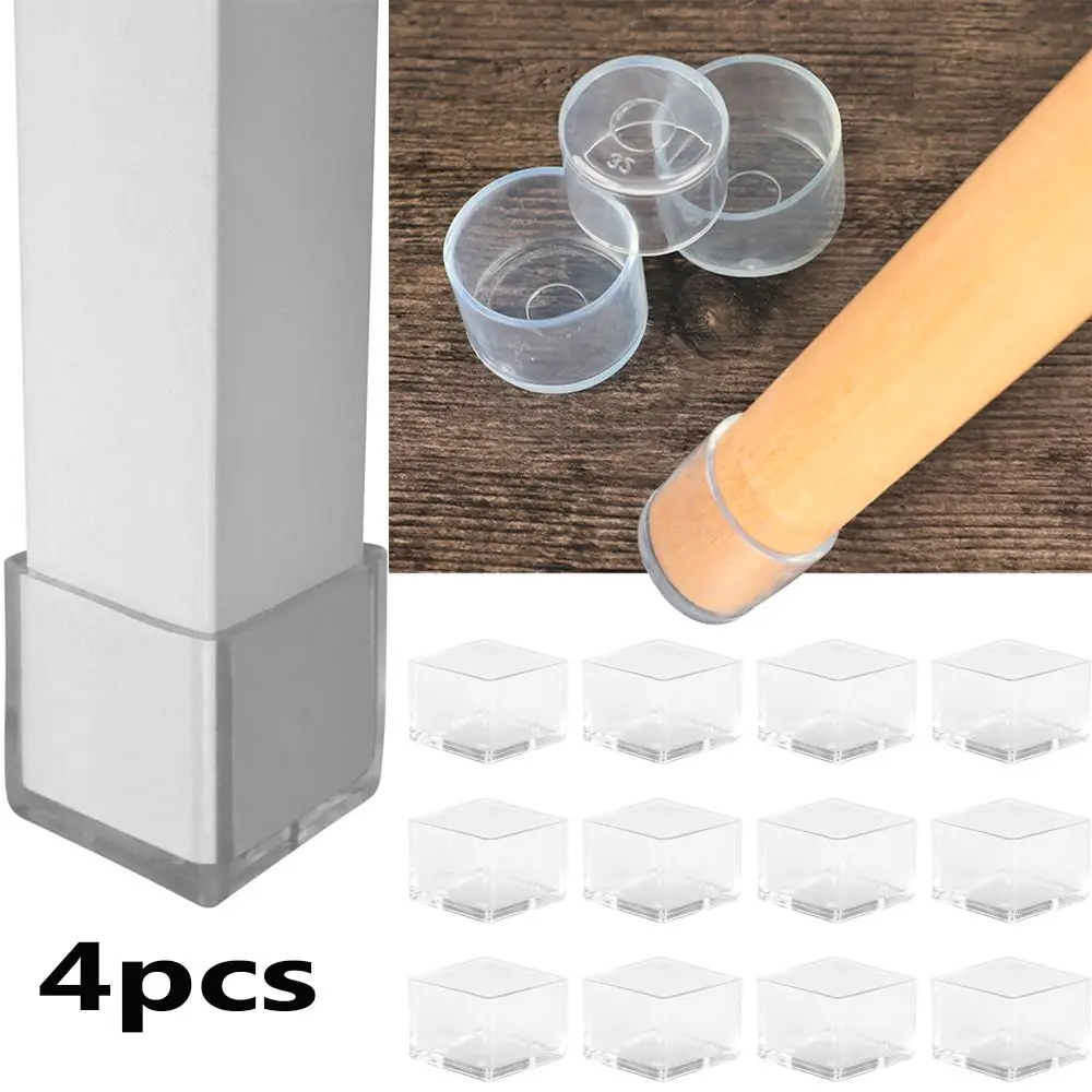 4pcs/set Chair Leg Caps Rubber Feet Protector Pads Furniture Table Covers Socks Plugs Cover Furniture Leveling Feet Home Decor