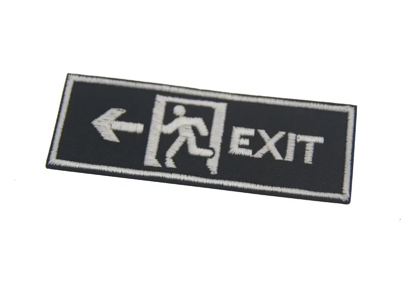 

Embroidered EXIT Patch hook back glow in the dark military patches army Outdoor tactical badge for backpack funny words