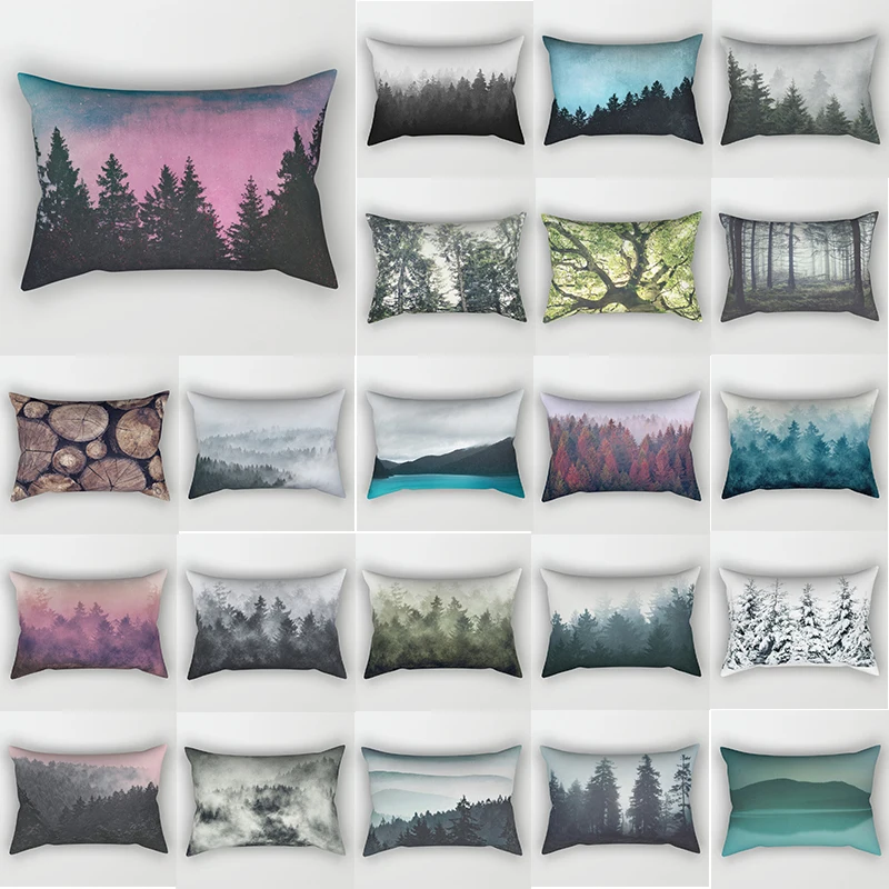 Единорог лес озер наволочки для подушек с двух сторон печать прямоугольник