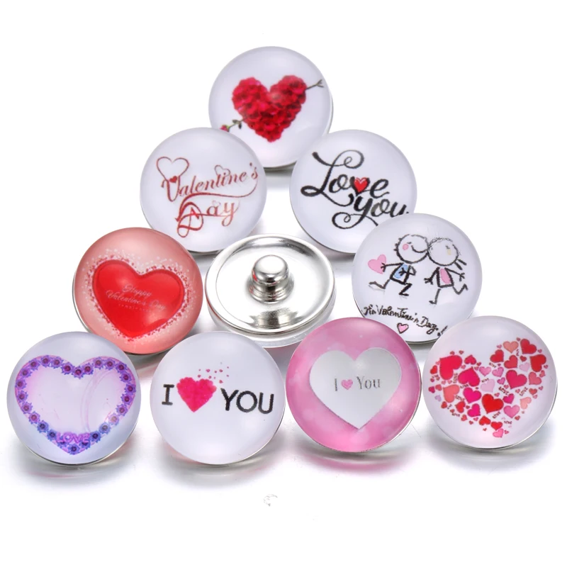 Новинка 10 шт./лот ювелирное изделие на кнопках смешанный стеклянный кабошон с