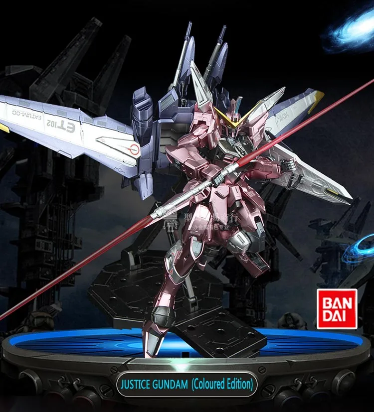 BANDAI MG 1/100 ZGMF-X19A INFINITE JUSTICE gunдамская металлическая раскраска бесконечная сборка модель подарки на день рождения Фигурки игрушки