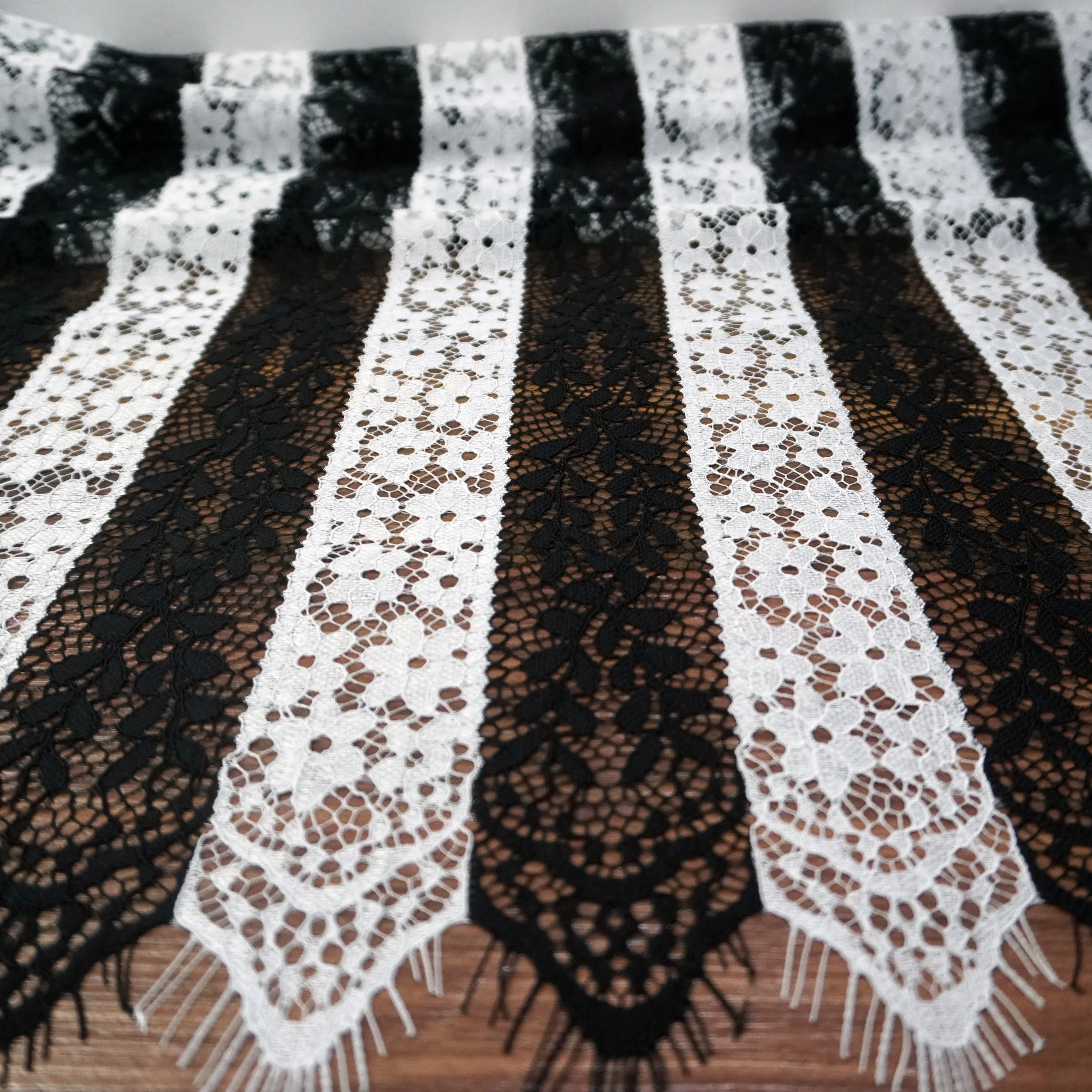 

1.5x1.5Meters Black Off white multi colors lace fabric NEW fashion design eyelash lace for making women dress and gowns!