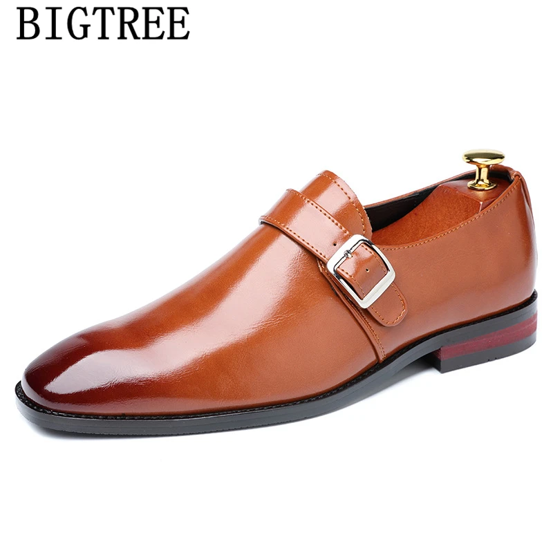 Модная обувь с ремешком в виде Монка Элегантная мужская Итальянская официальная