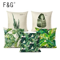plant cushion cover tropic tree green throw pillow cover palm leaf decorative pillows flower cushion cover for sofa car home