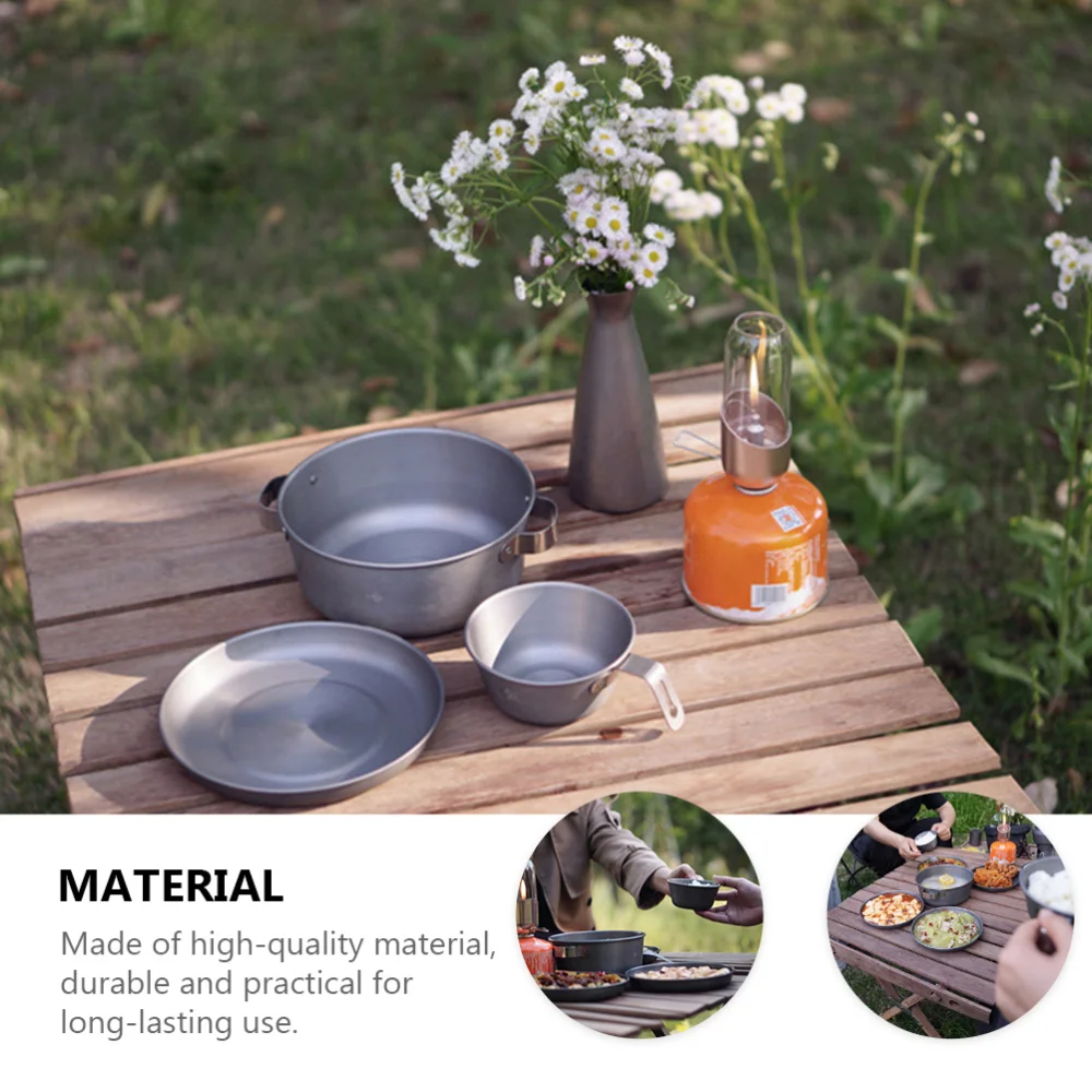 

1pc Aluminium Alloy Food Plate Practical Outdoor Picnic Plate Food Serving Dish