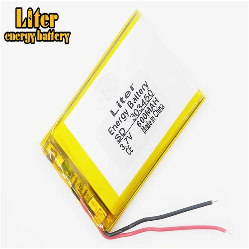 303450 3 7 V 600mAH полимерный литий-ионный/литий-ионный аккумулятор для dvr GPS mp3 mp4