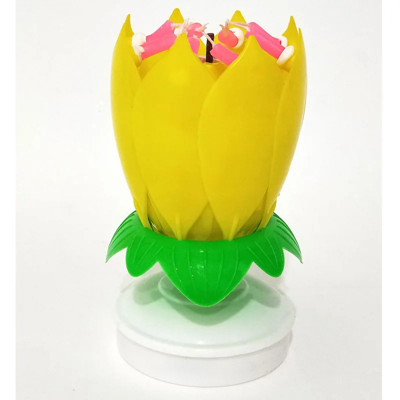 

Double Lotus Music Candle Romantic Happy Birthday Music Play Lotus Candle Magic Musical Candle Flower For Kids Gift Party