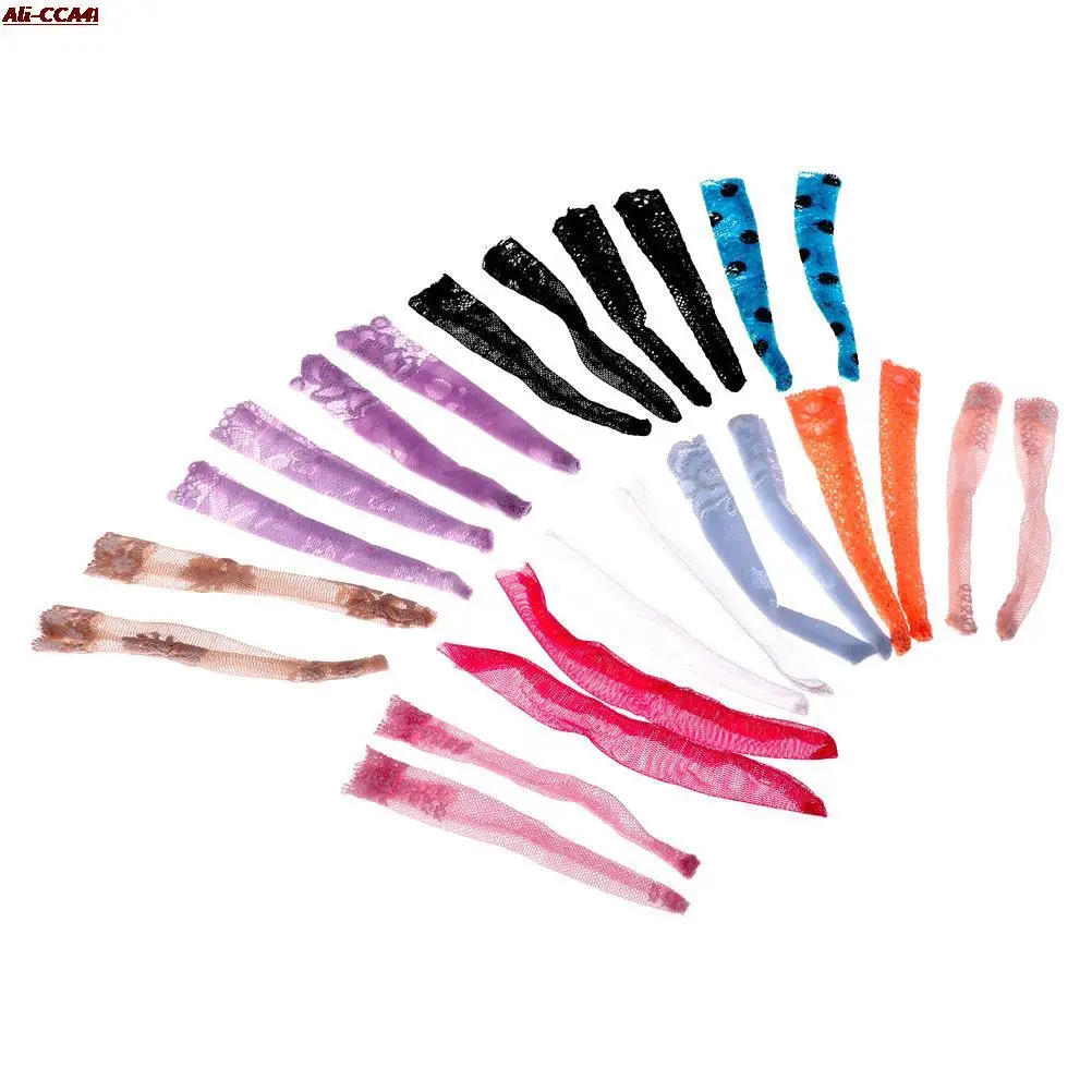 

Random 3 Pairs Colourful Lace Socks Long Stockings Daily Casual Wear Clothes For Doll Accessories Gifts Toy Mixed Style
