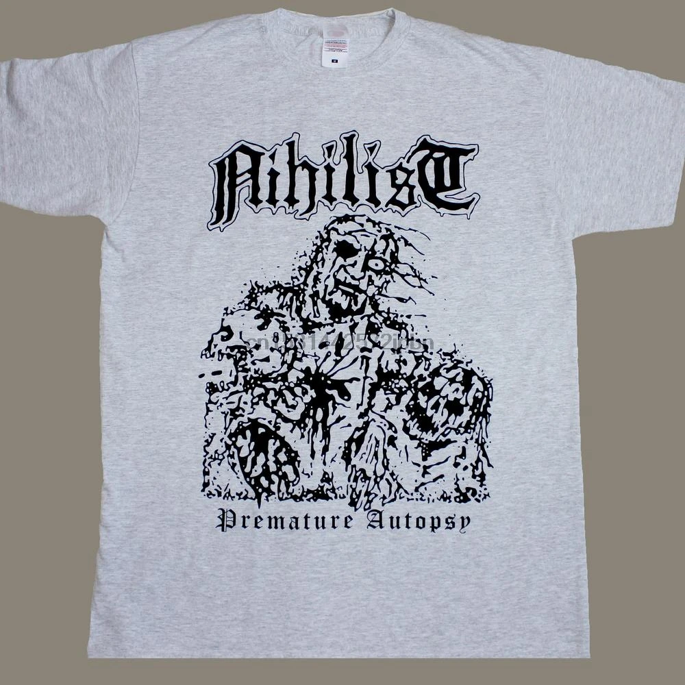 

nihilist premature autopsy entombed unleashed morbid death gray new t shirt