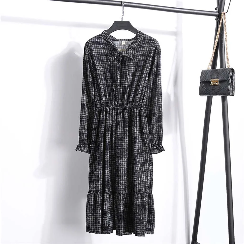 Милое розовое платье женское с длинным рукавом цветочным принтом пляж в стиле