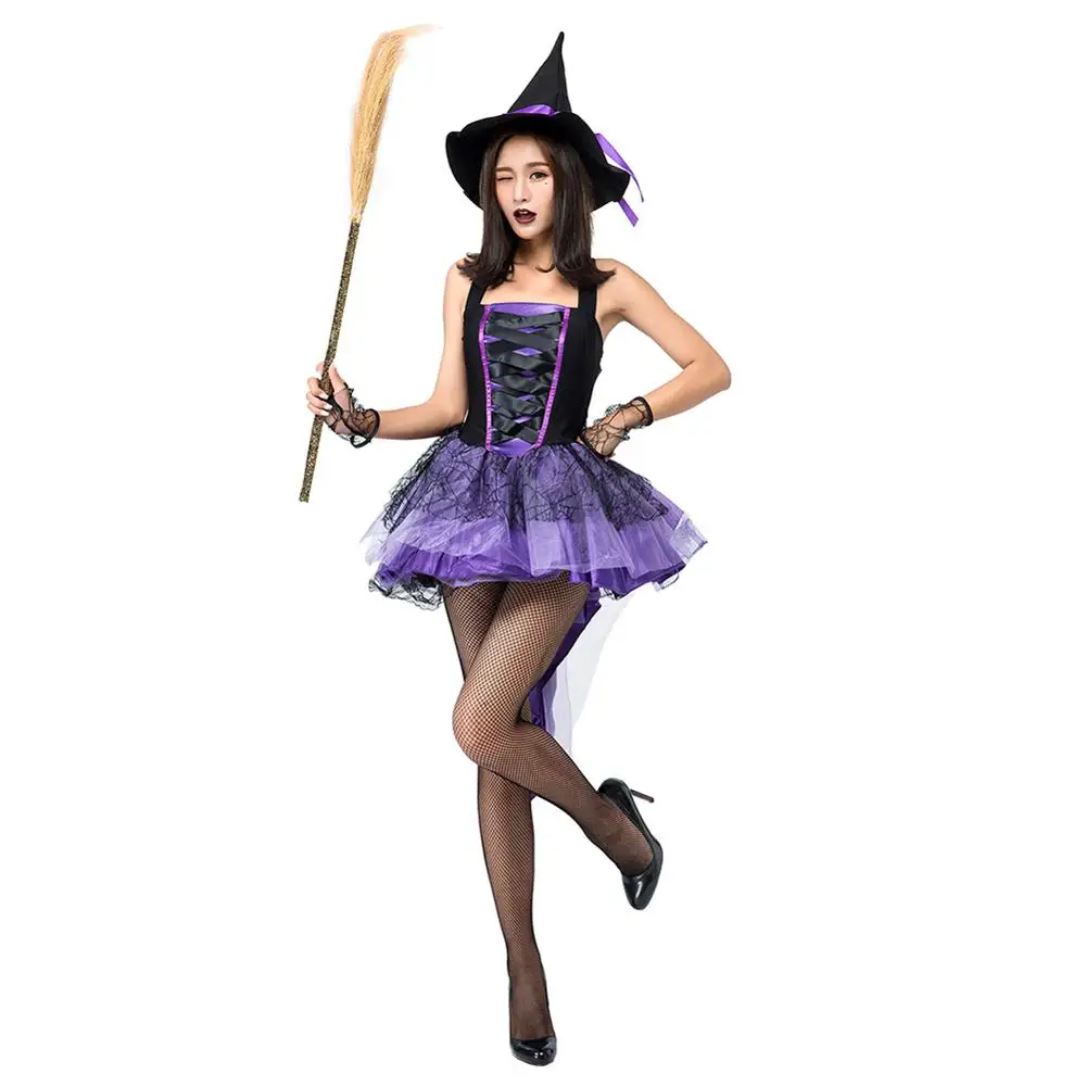 Быстрая доставка для женщин на Хэллоуин костюм ведьмы косплея способный