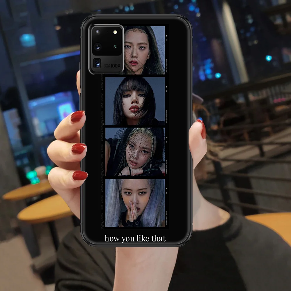 

KPOP black and pinks Phone case For Samsung Galaxy Note 4 8 9 10 20 S8 S9 S10 S10E S20 Plus UITRA Ultra black pretty back trend